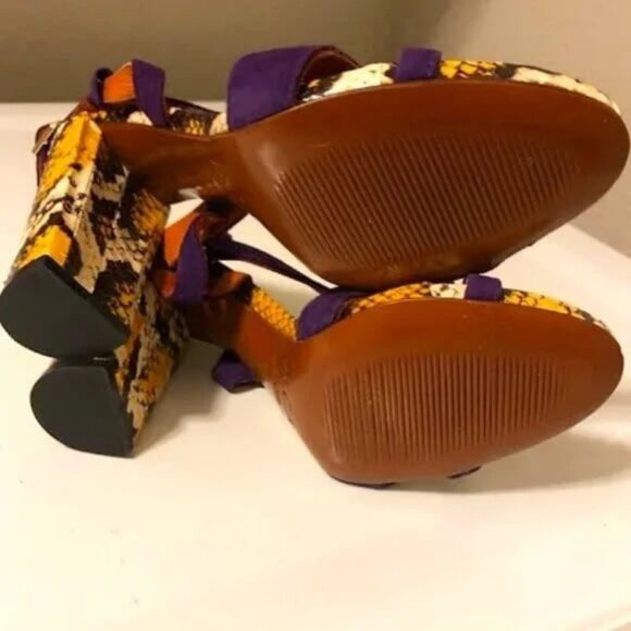 New INGA Savits Designer Italy Rare Snakeskin Slingback Sandal 6 MSRP $1790 - Picture 11 of 13